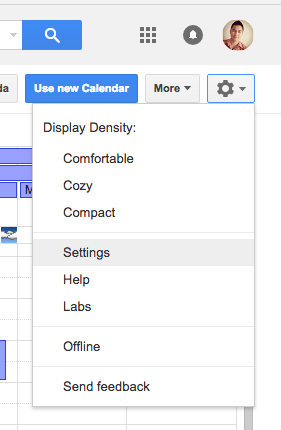 &ldquo;Google calendar settings&rdquo;